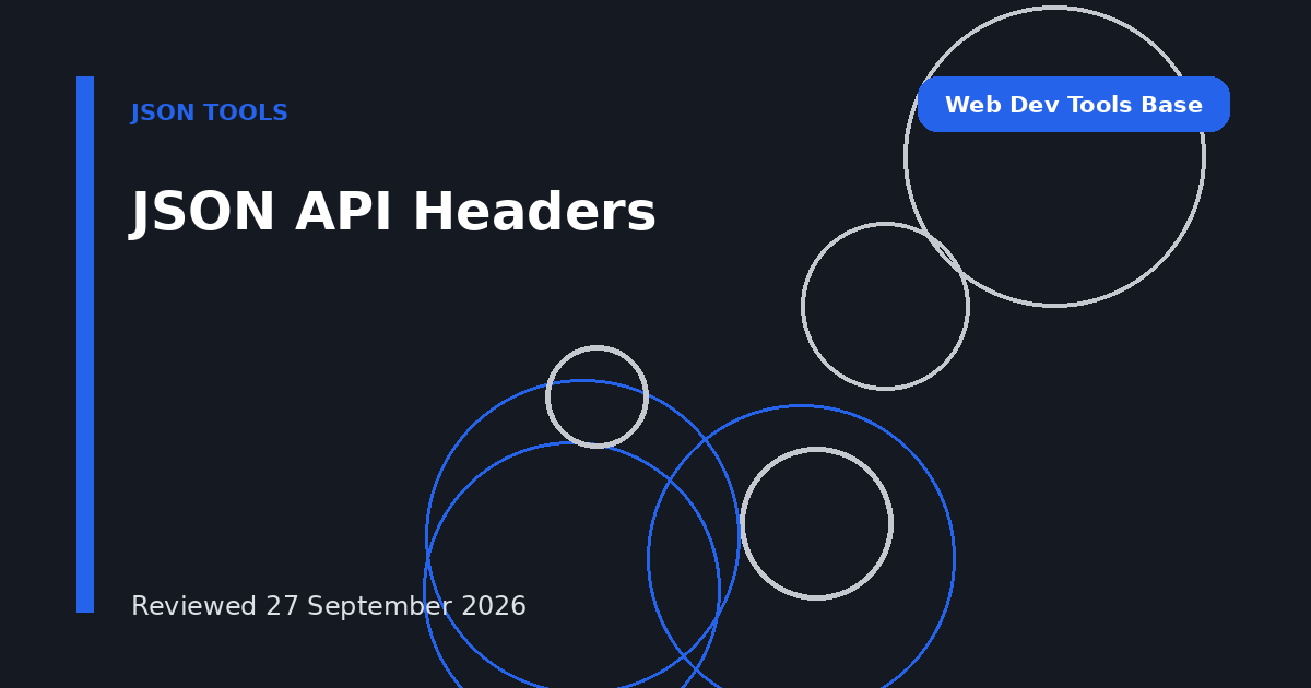JSON API Headers
