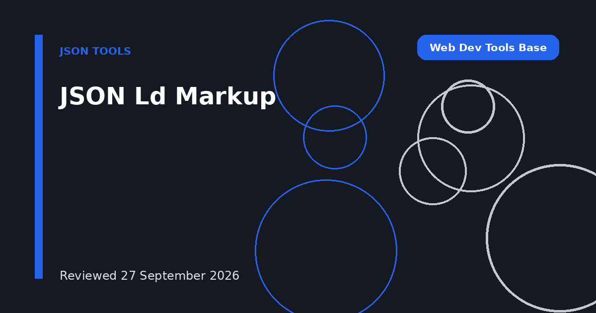 JSON Ld Markup