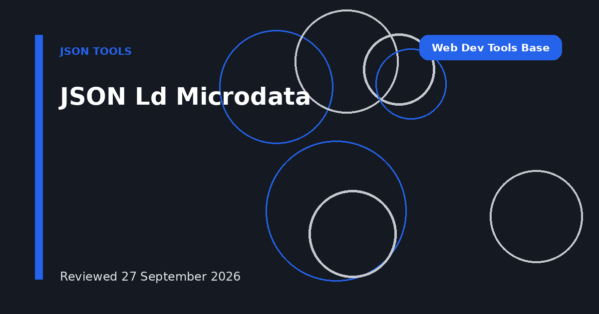 JSON Ld Microdata