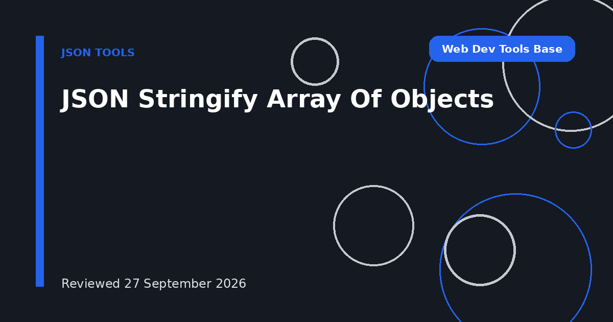 JSON Stringify Array Of Objects