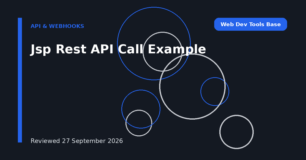 Jsp Rest API Call Example