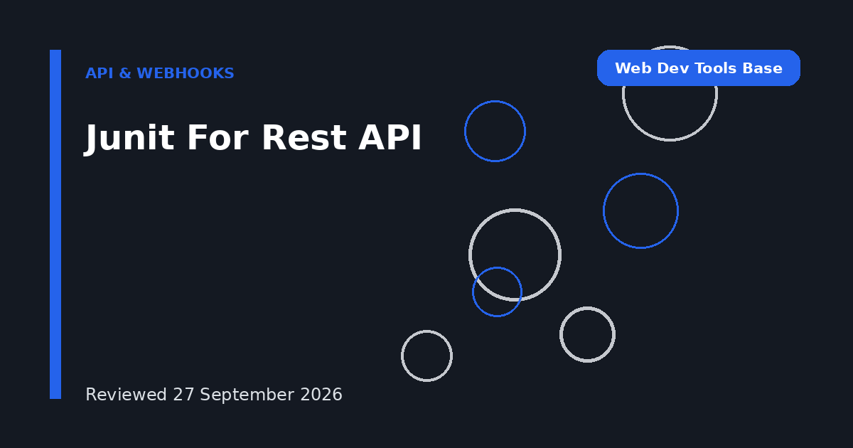 Junit For Rest API
