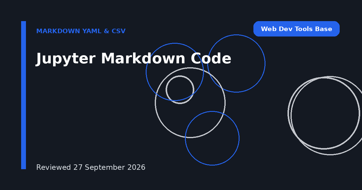Jupyter Markdown Code