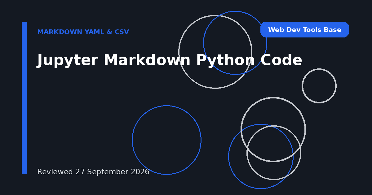 Jupyter Markdown Python Code
