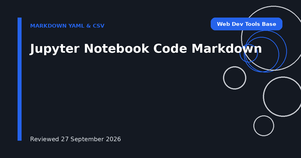 Jupyter Notebook Code Markdown