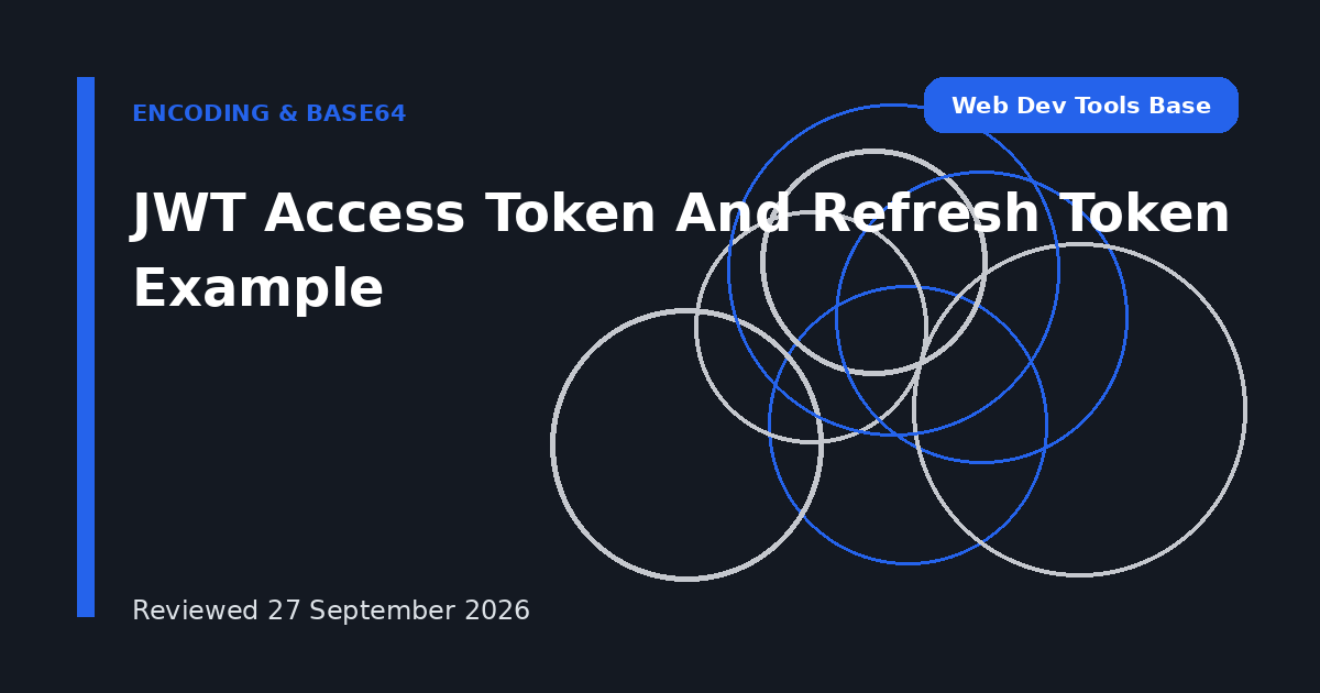 JWT Access Token And Refresh Token Example