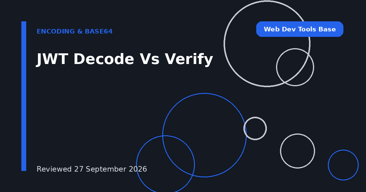 JWT Decode Vs Verify