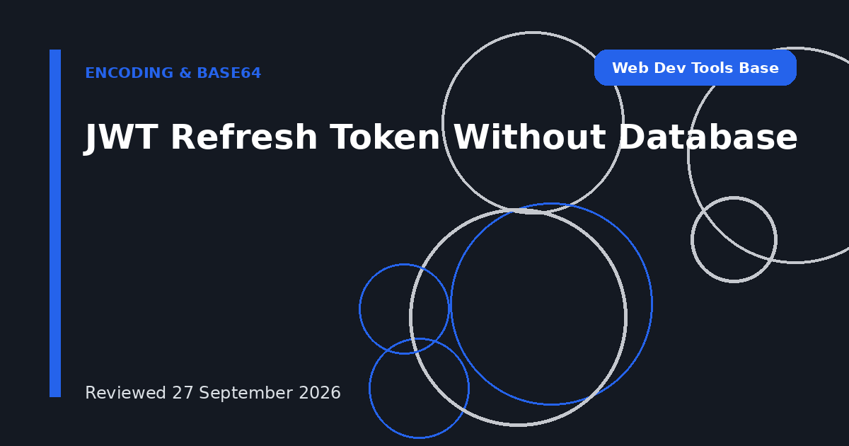 JWT Refresh Token Without Database