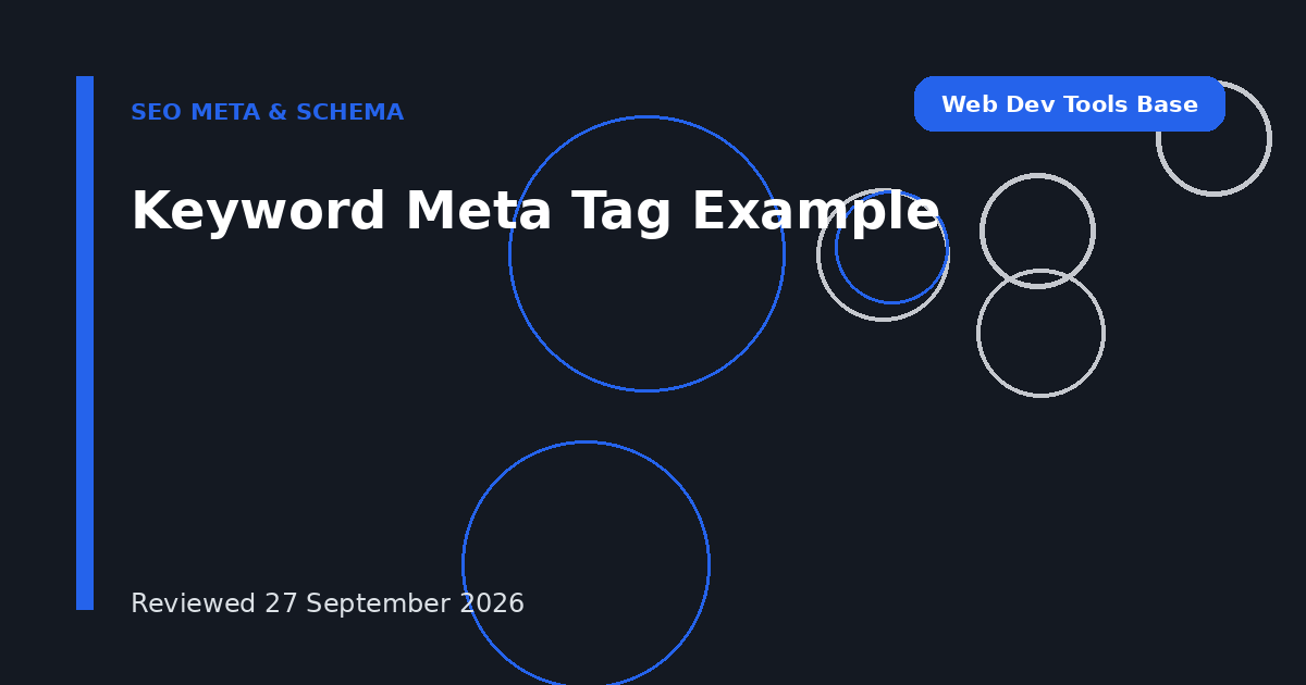 Keyword Meta Tag Example