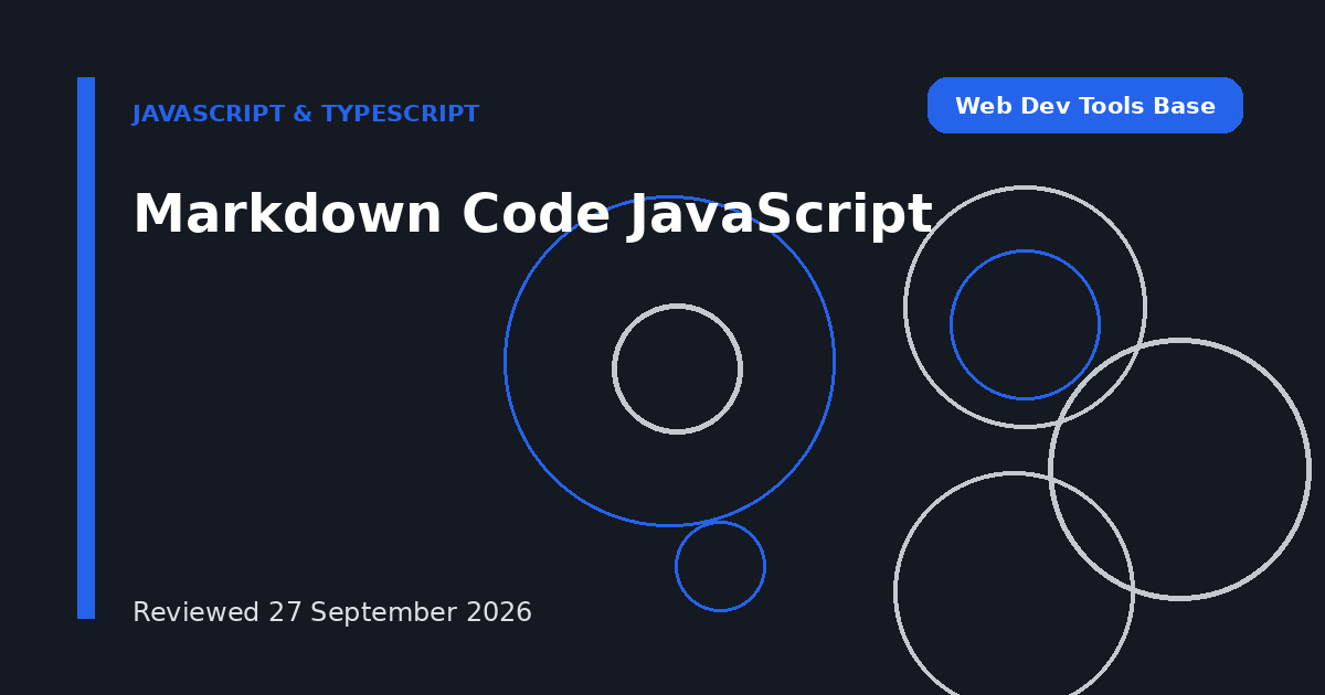 Markdown Code JavaScript