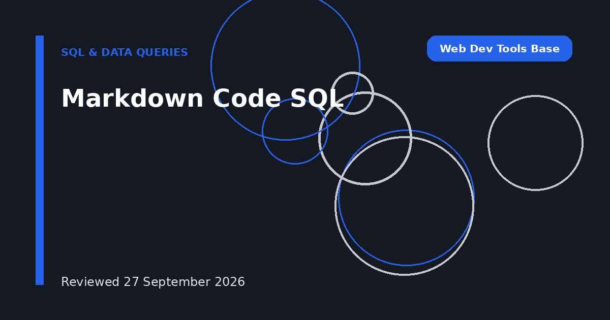 Markdown Code SQL