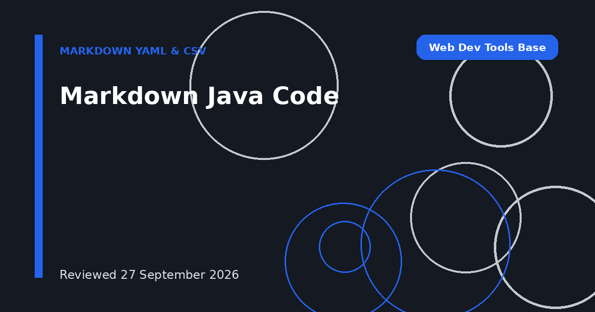 Markdown Java Code