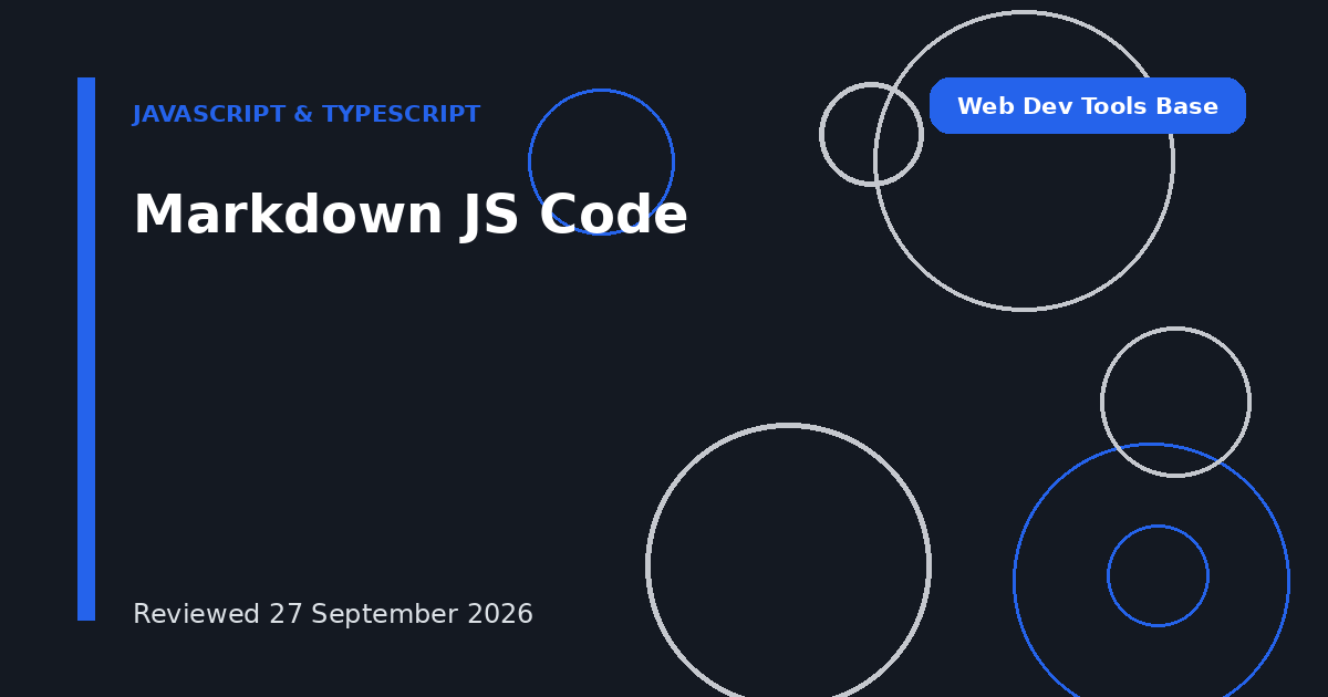 Markdown JS Code