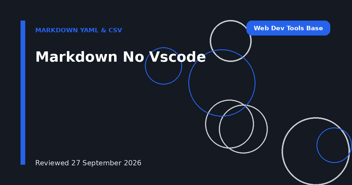 Markdown No Vscode