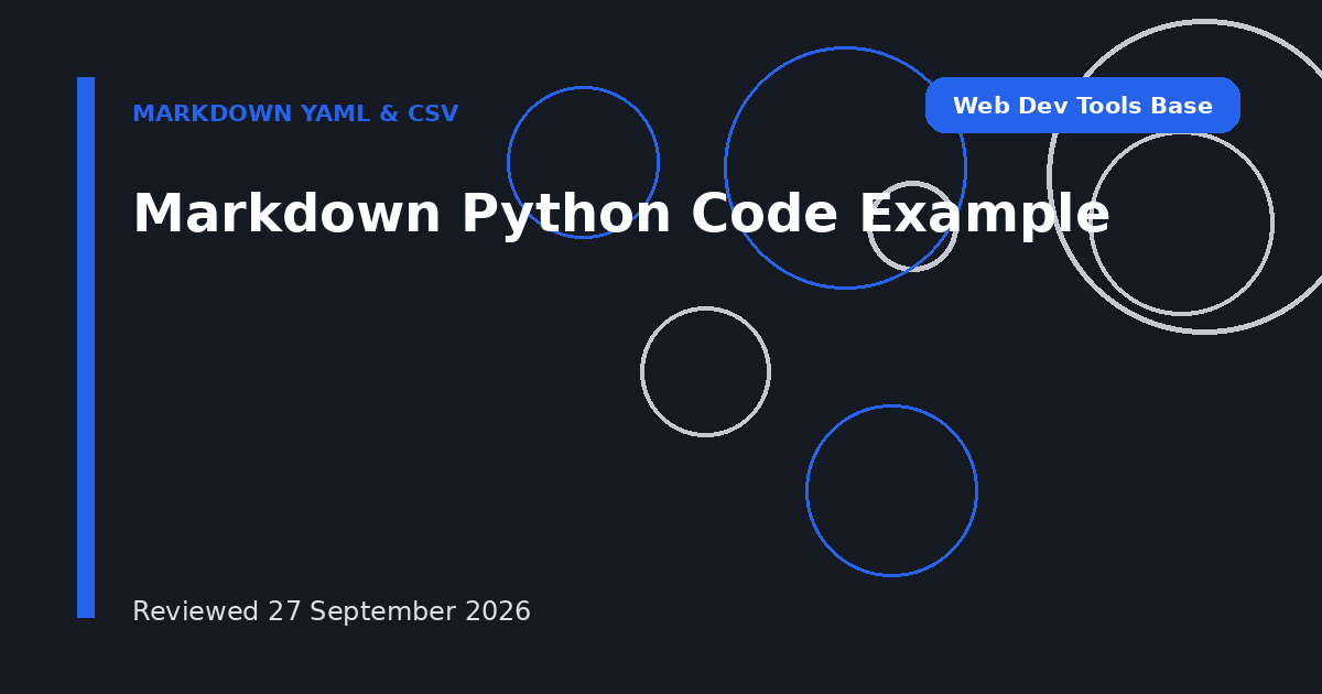 Markdown Python Code Example