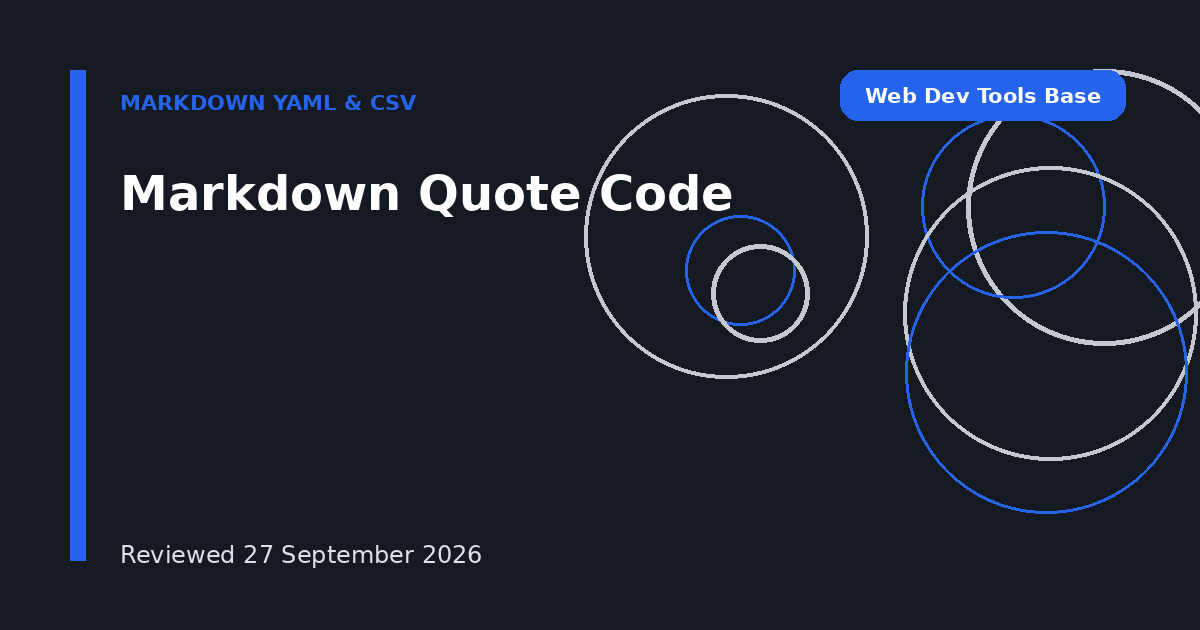 Markdown Quote Code