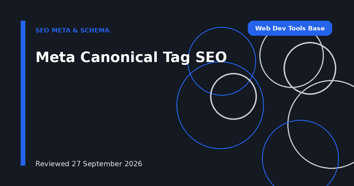 Meta Canonical Tag SEO