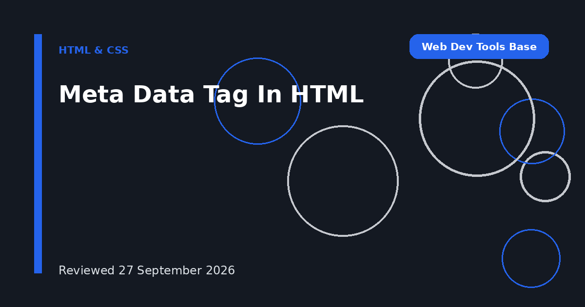 Meta Data Tag In HTML