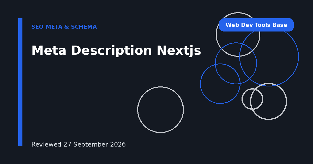 Meta Description Nextjs