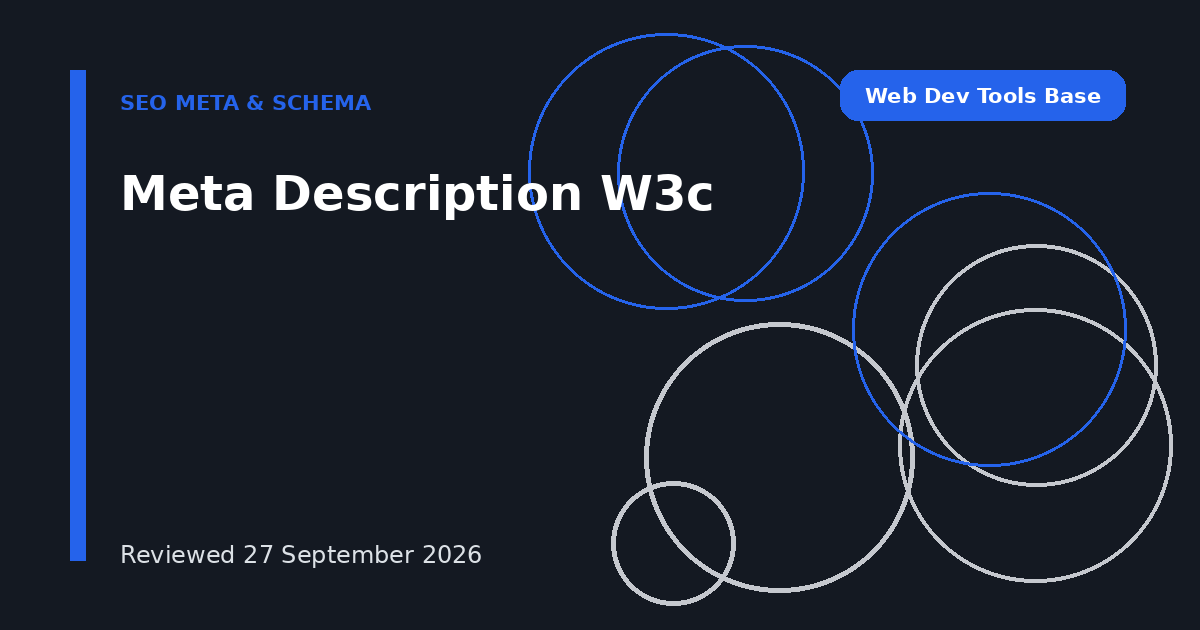 Meta Description W3c