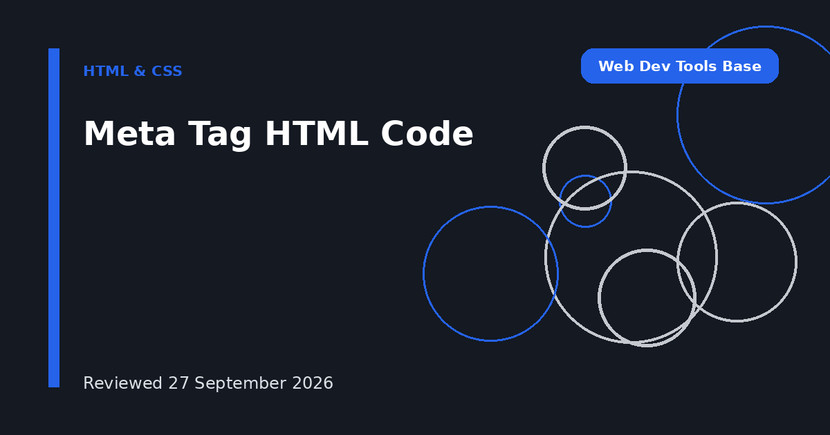 Meta Tag HTML Code