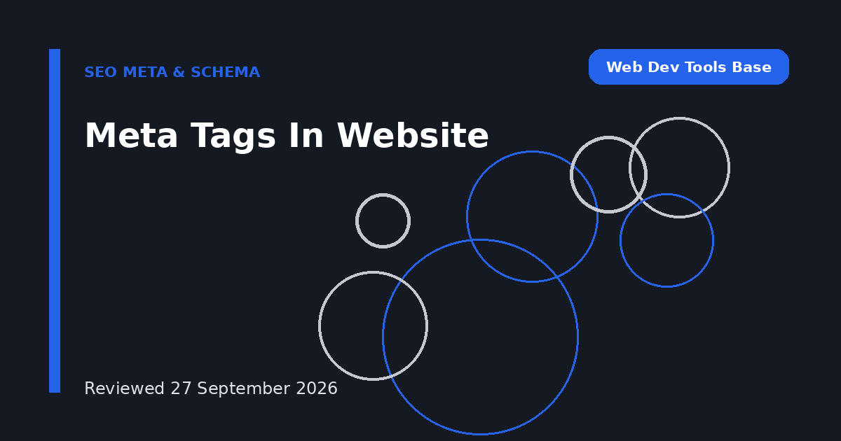 Meta Tags In Website