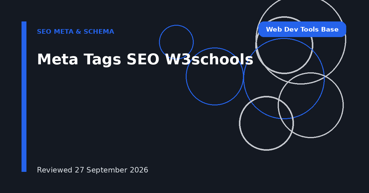 Meta Tags SEO W3schools