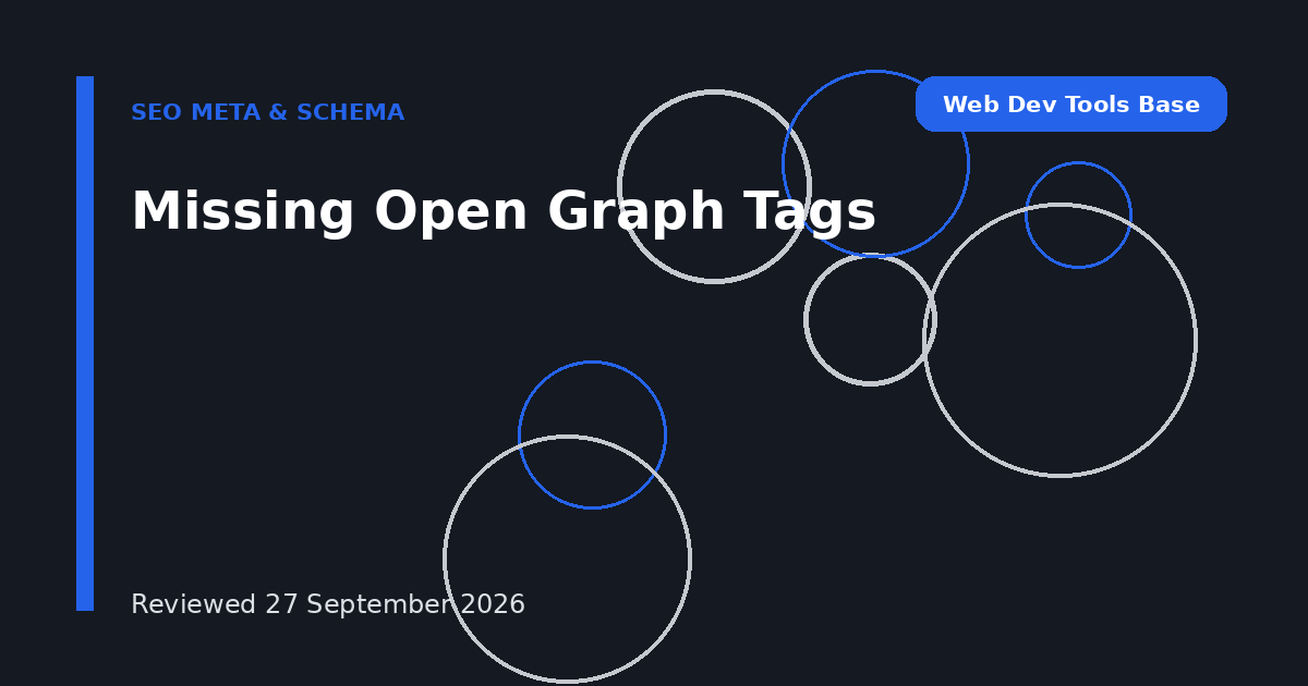Missing Open Graph Tags