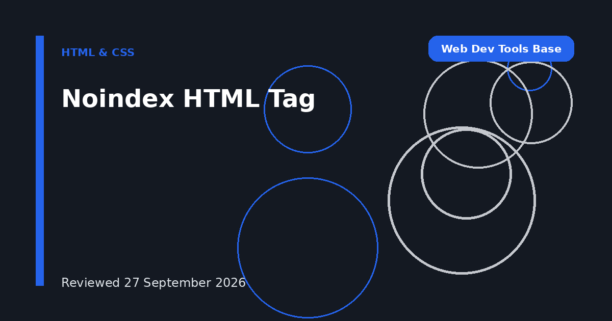 Noindex HTML Tag