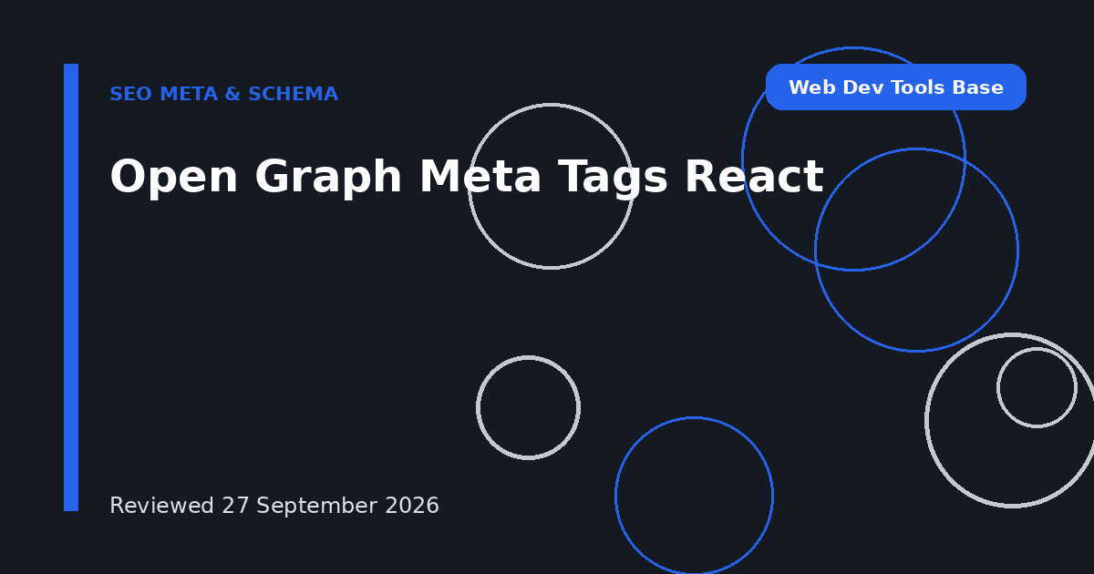 Open Graph Meta Tags React