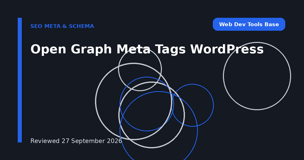 Open Graph Meta Tags WordPress