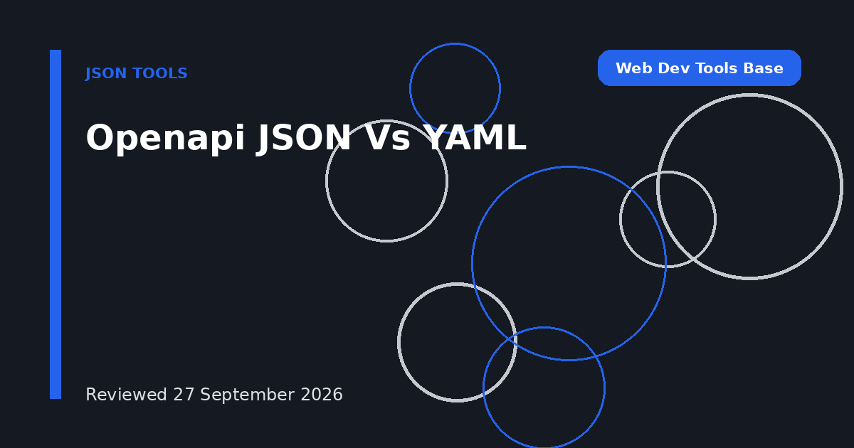 Openapi JSON Vs YAML
