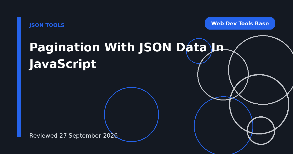 Pagination With JSON Data In JavaScript