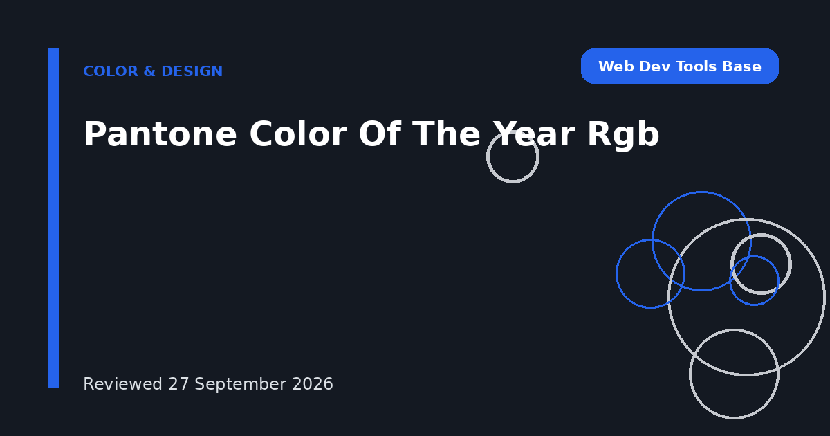 Pantone Color Of The Year Rgb
