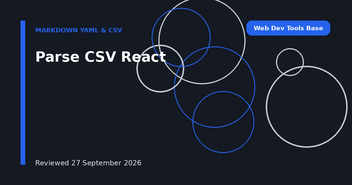 Parse CSV React