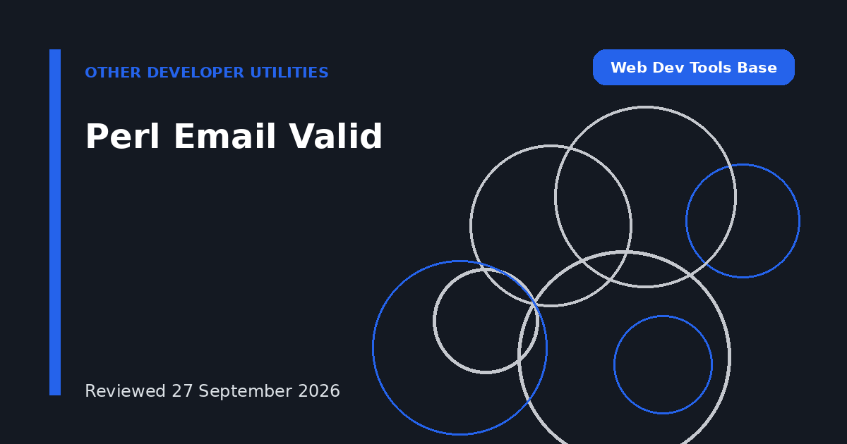 Perl Email Valid