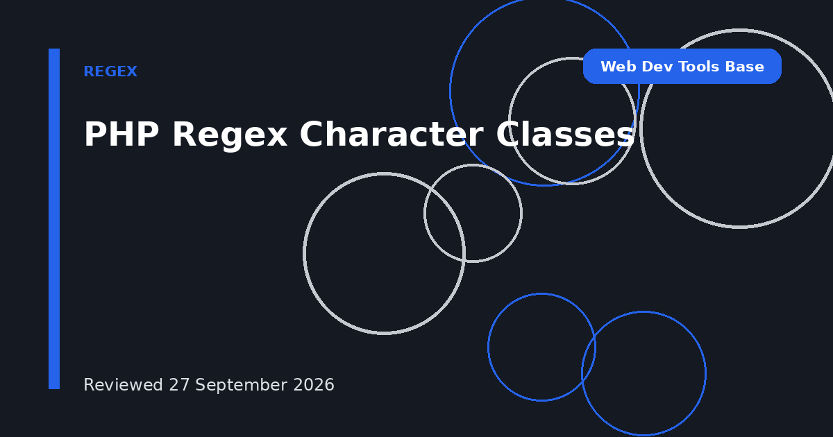 PHP Regex Character Classes