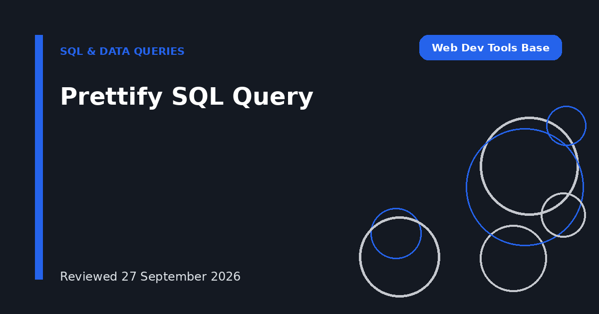 Prettify SQL Query