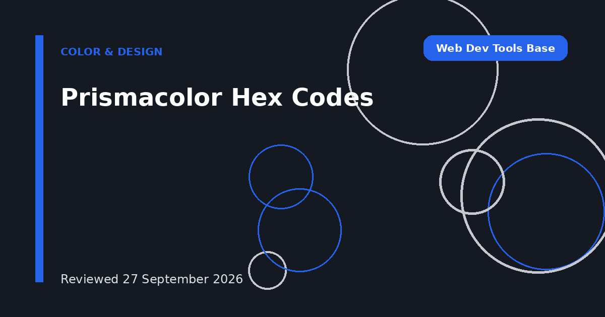 Prismacolor Hex Codes