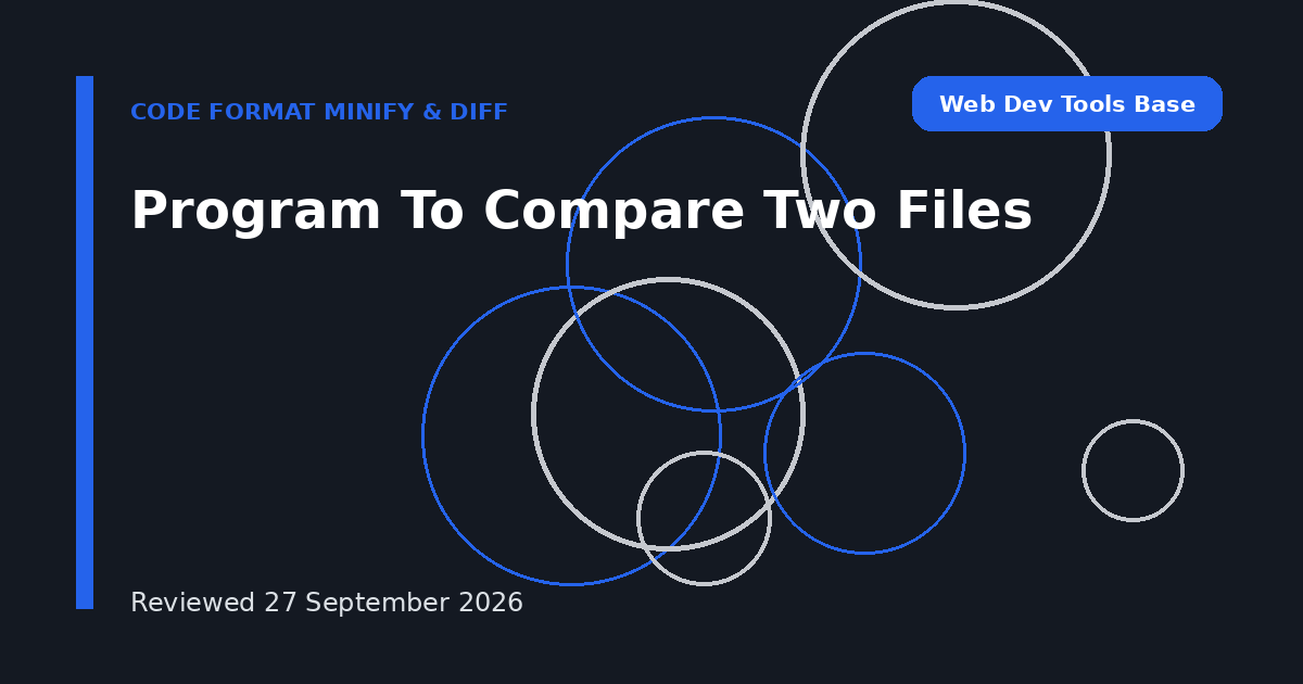 Program To Compare Two Files