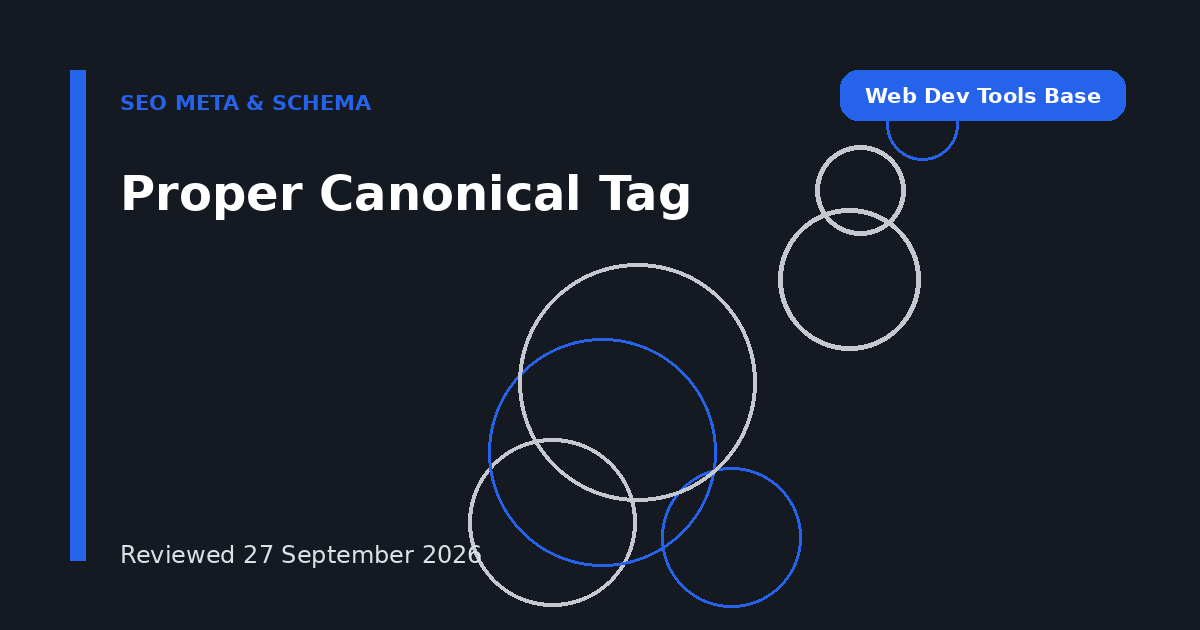 Proper Canonical Tag