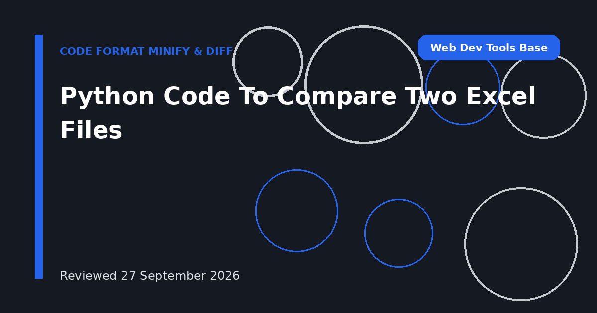 Python Code To Compare Two Excel Files