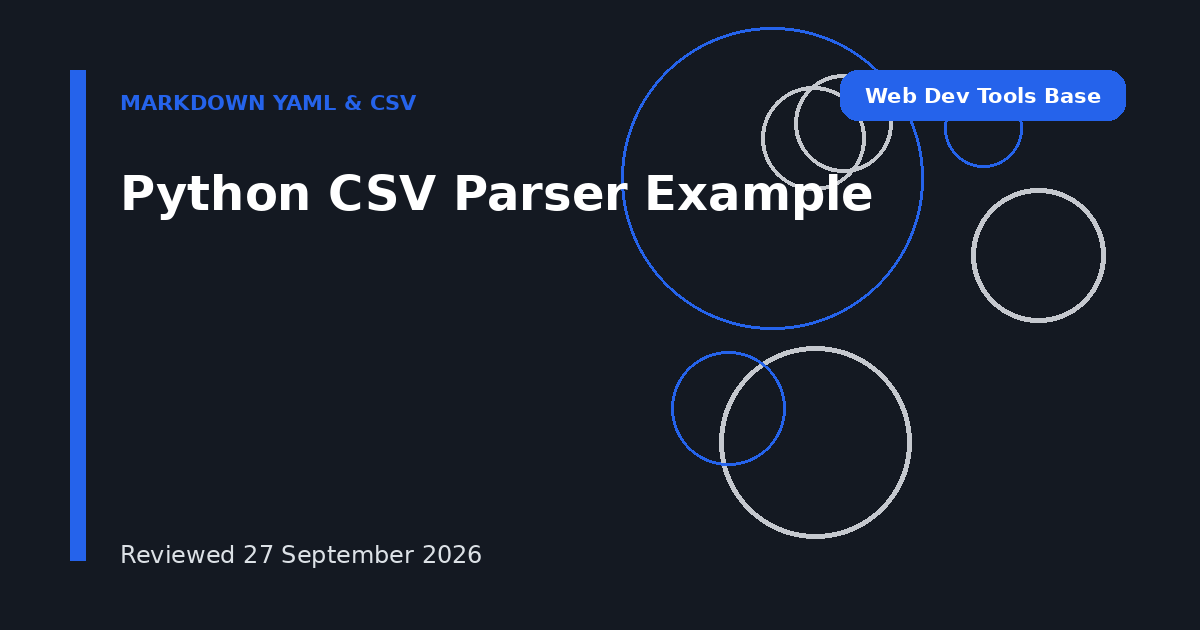 Python CSV Parser Example