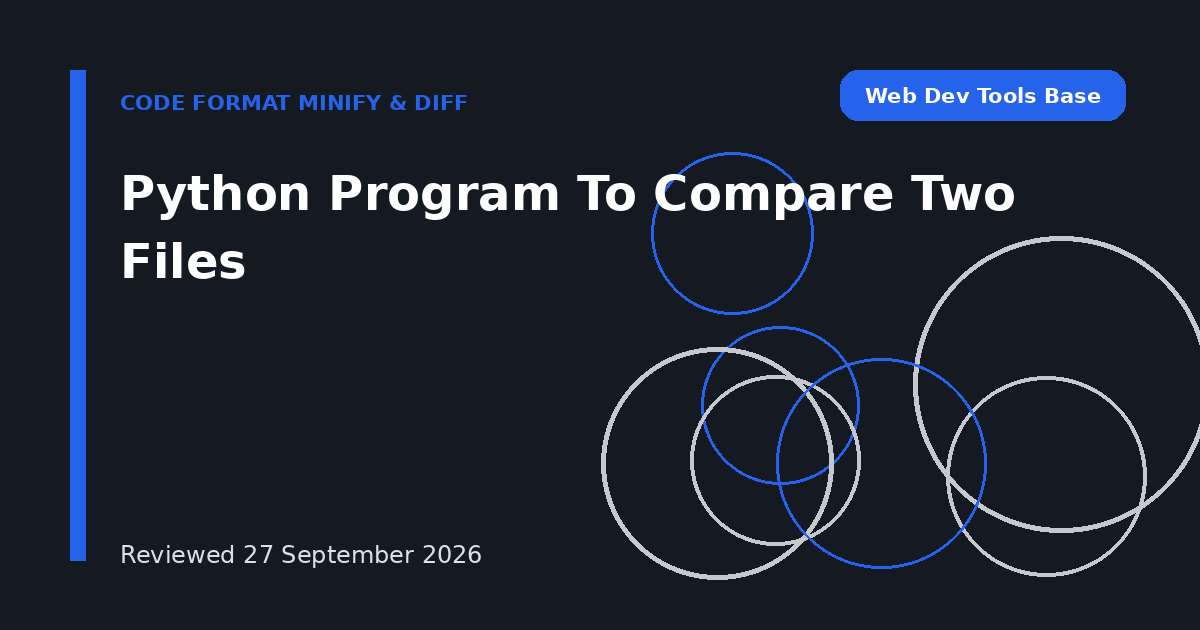Python Program To Compare Two Files