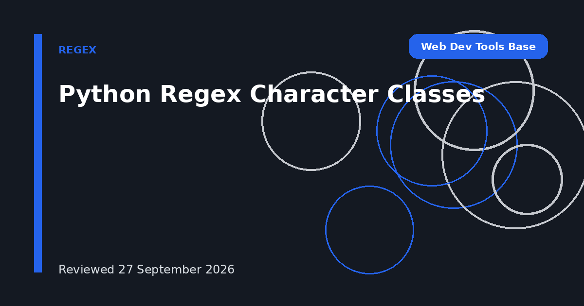 Python Regex Character Classes