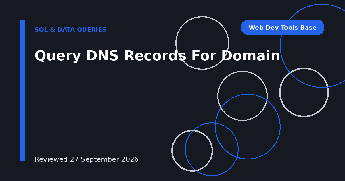 Query DNS Records For Domain