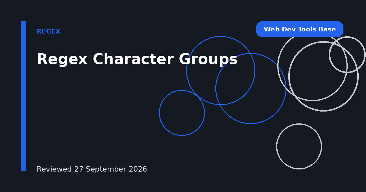 Regex Character Groups