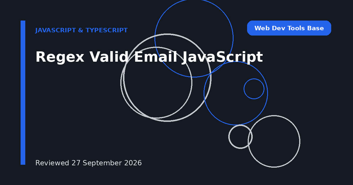 Regex Valid Email JavaScript