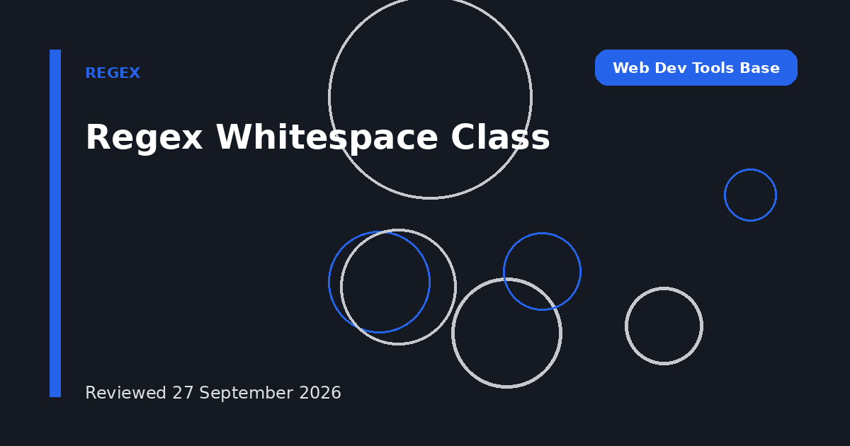 Regex Whitespace Class