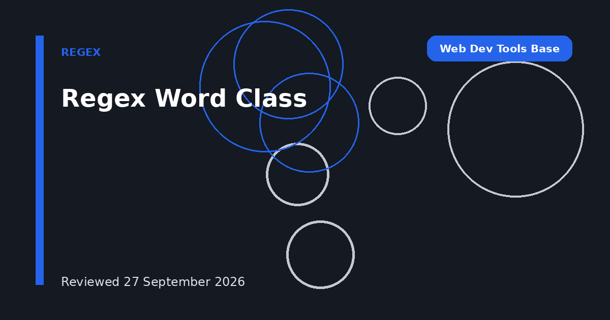Regex Word Class